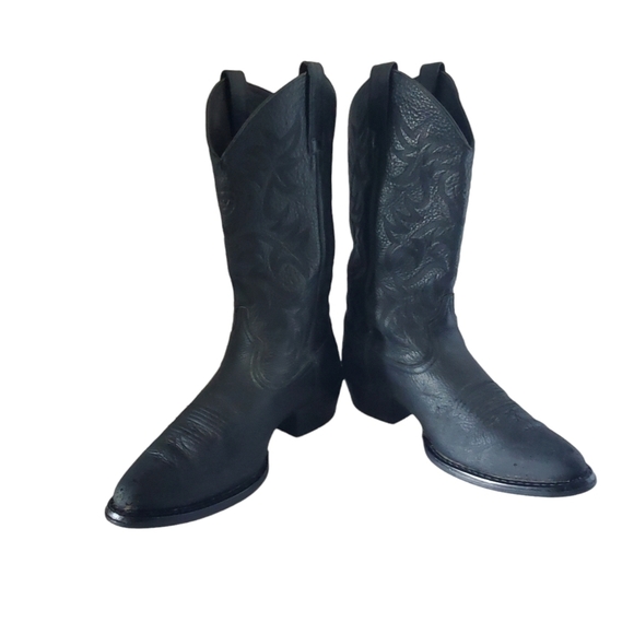 Ariat Heritage R Toe Black Leather Western Cowboy Boots 10002218 Size 8D main image 7